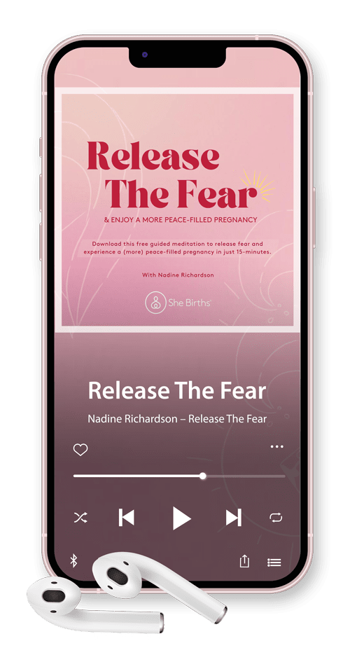 Release The Fear by Nadine Richardson playing on an iPhone