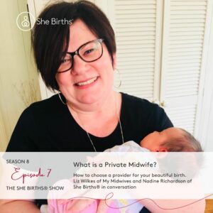 my midwives liz holding a baby