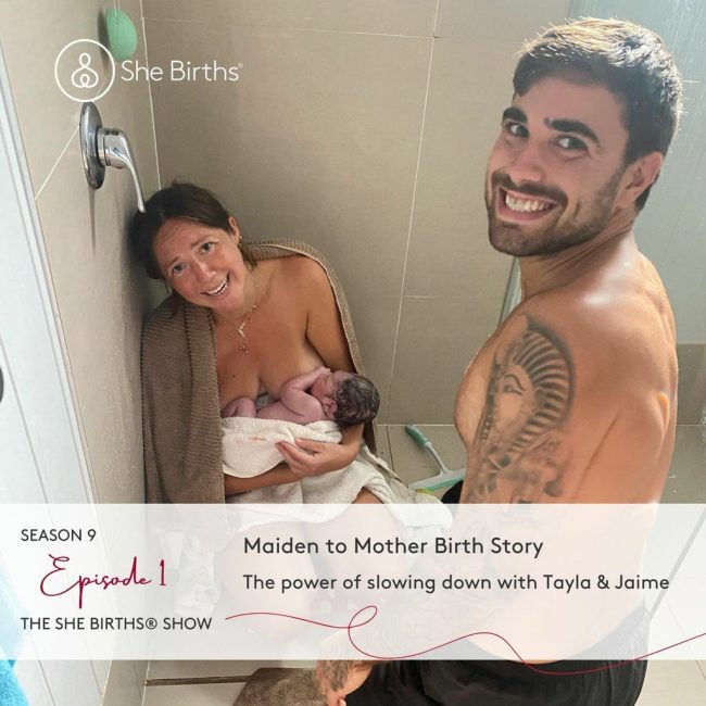 Tayla & Jaime in shower after having a baby