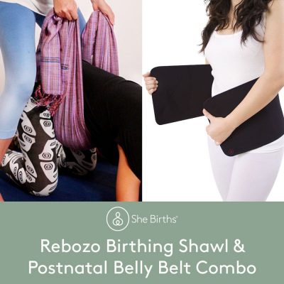 She Births® Rebozo Birthing Shawl and Postnatal Belly Belt Combo